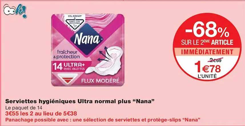 Serviettes hygiéniques Ultra normal plus “Nana”