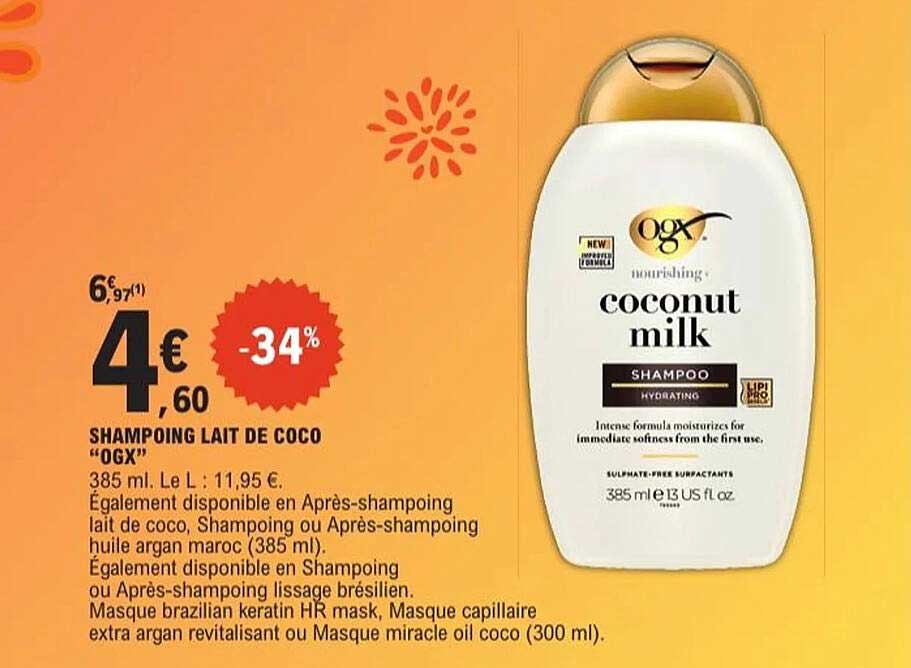 SHAMPOING LAIT DE COCO "OGX"