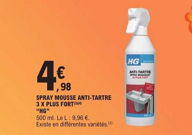 SPRAY MOUSSE ANTI-TARTRE 3 X PLUS FORT