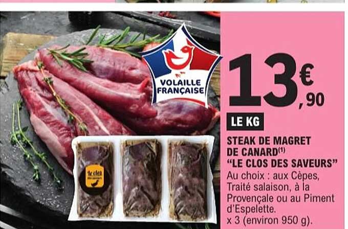 STEAK DE MAGRET DE CANARD "LE CLOS DES SAVEURS"