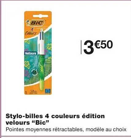 Stylo-billes 4 couleurs édition velours “Bic”