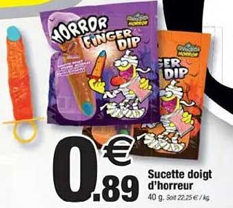Sucette doigt d'horreur