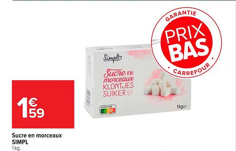 Sucre en morceaux SIMPL 1 kg