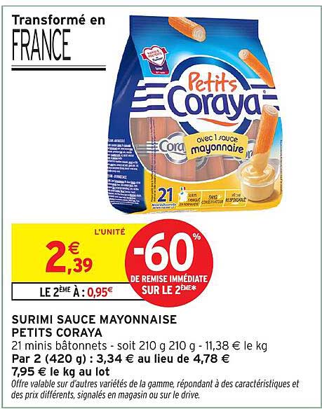 SURIMI SAUCE MAISON PETITS CORAYA