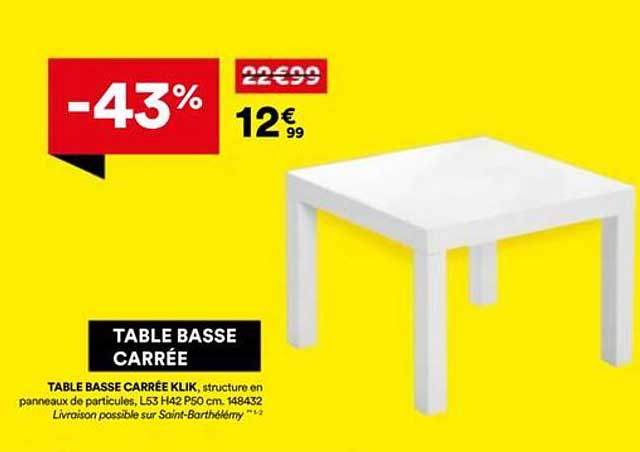 TABLE BASSE CARRÉE