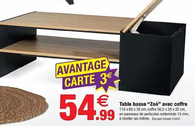 Table basse "Zoé" avec coffre