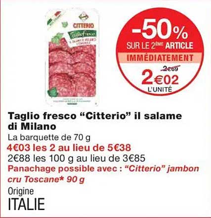 Taglio fresco “Citterio” il salame di Milano