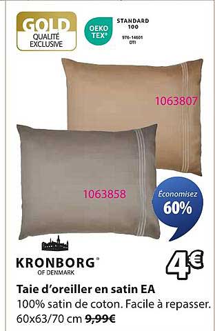 Taie d'oreiller en satin EA