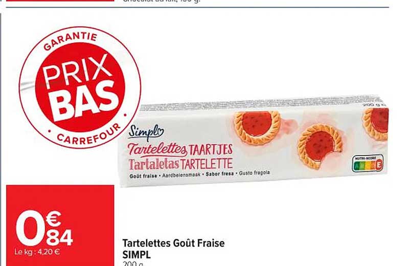 Tartelettes Goût Fraise SIMPL