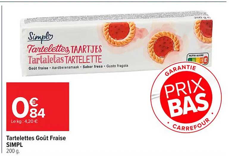 Tartelettes Goût Fraise SIMPL