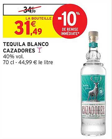 TEQUILA BLANCO CAZADORES
