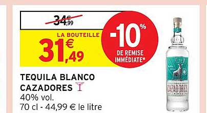 TEQUILA BLANCO CAZADORES