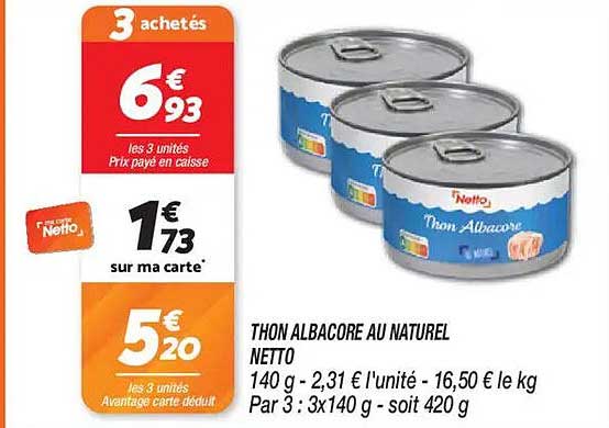 THON ALBACORE AU NATUREL NETTO