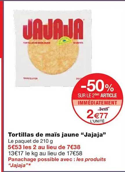 Tortillas de maïs jaune "Jajaja"