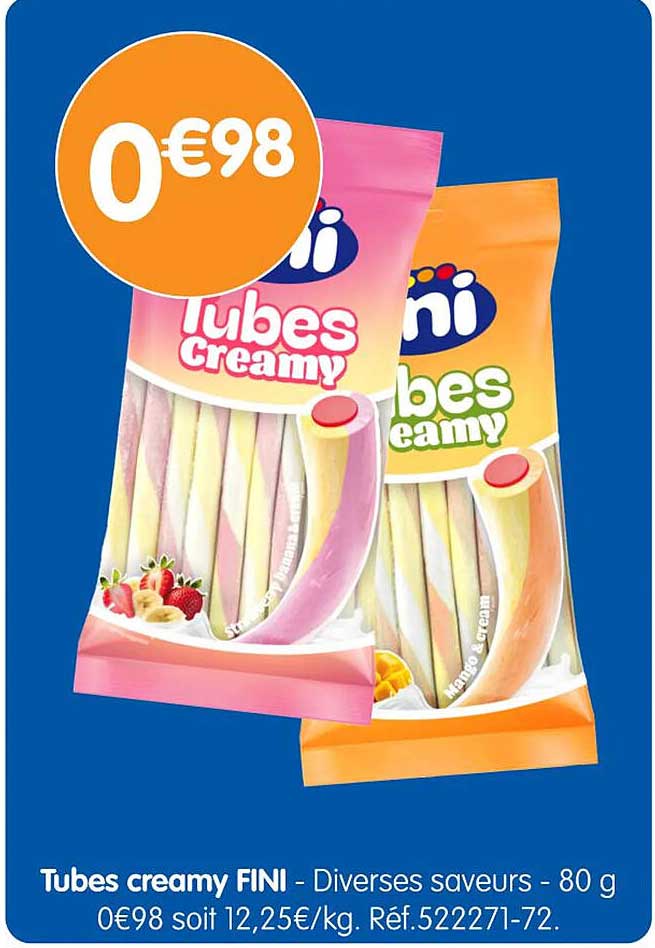 Tubes creamy FINI - Diverses saveurs - 80 g