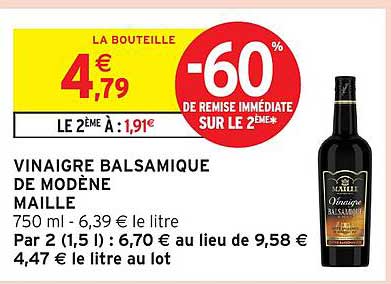 VINAIGRE BALSAMIQUE DE MODÈNE MAILLE