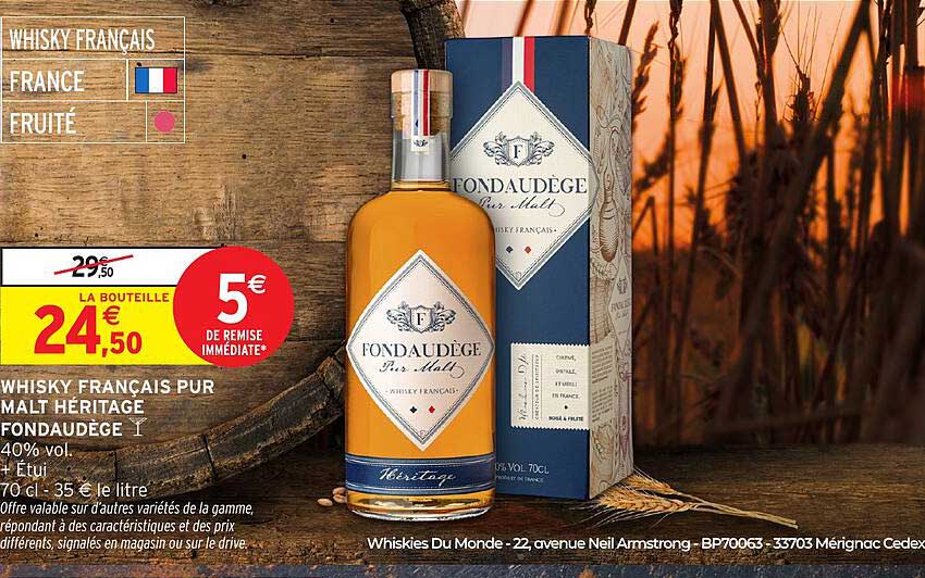 WHISKY FRANÇAIS PUR MALT HÉRITAGE FONDAUDEGE