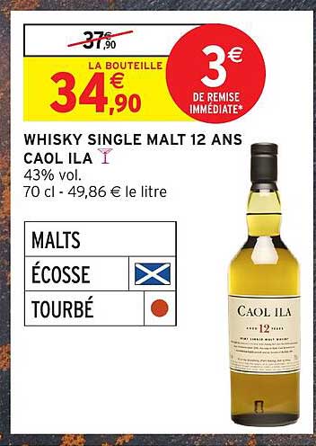 WHISKY SINGLE MALT 12 ANS CAOL ILA