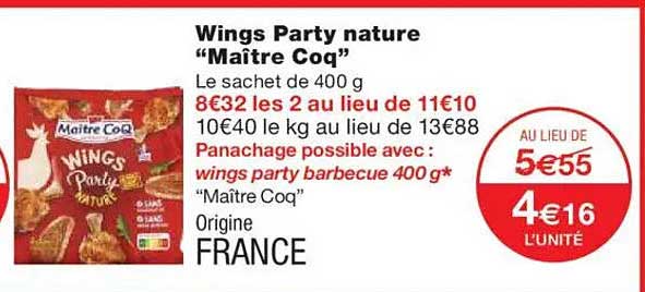 Wings Party nature "Maître Coq"
