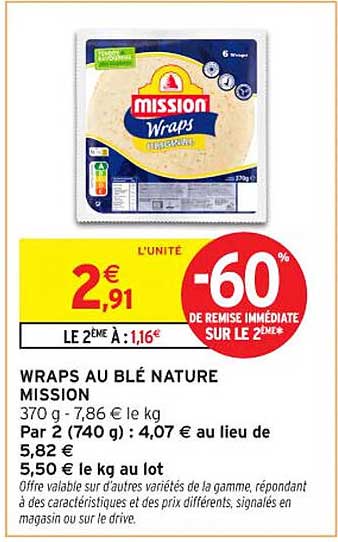 WRAPS AU BLÉ NATURE MISSION
