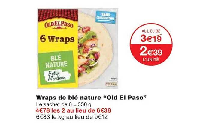 Wraps de blé nature "Old El Paso"
