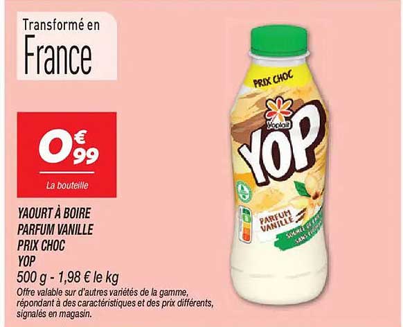 YOP YAOURT À BOIRE PARFUM VANILLE