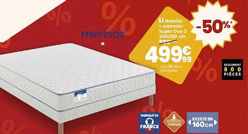 1 Matelas + sommier Super Duo 2 140x190 cm