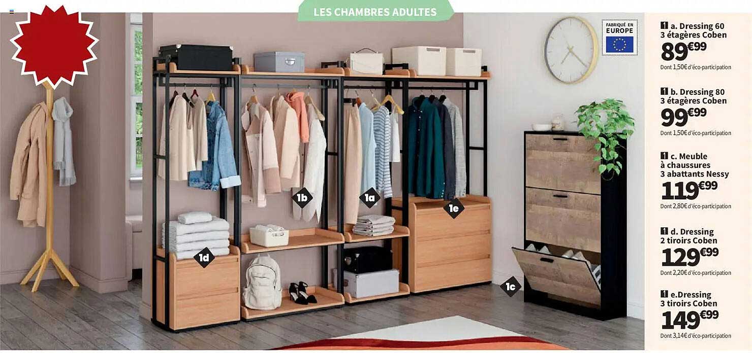 11 a. Dressing 60 3 étagères Coben