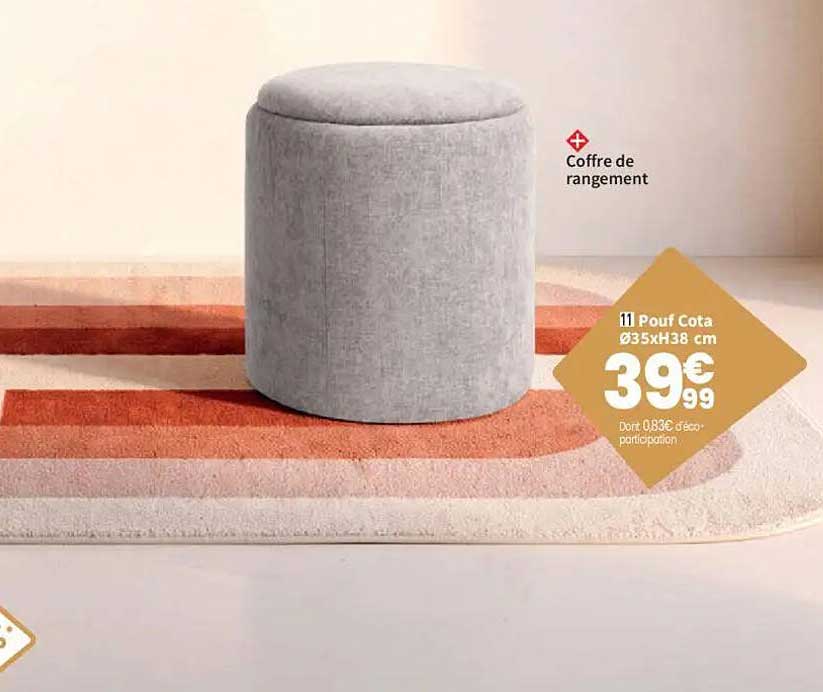 11 Pouf Cota Ø35xH38 cm