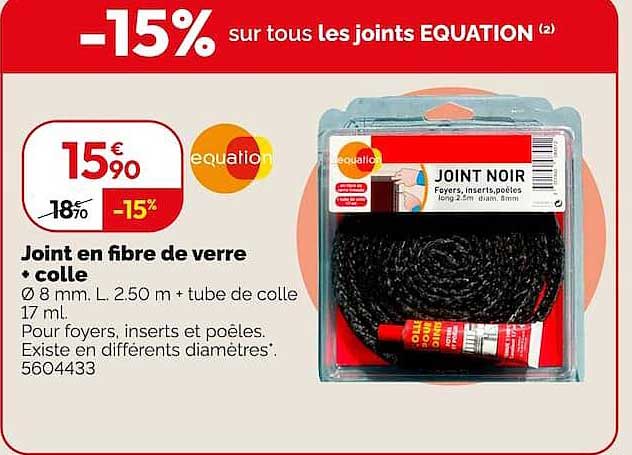 -15% sur tous les joints EQUATION
