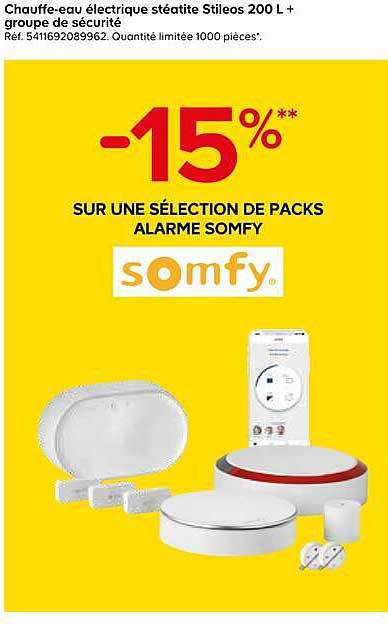 -15%** SUR UNE SÉLECTION DE PACKS ALARME SOMFY