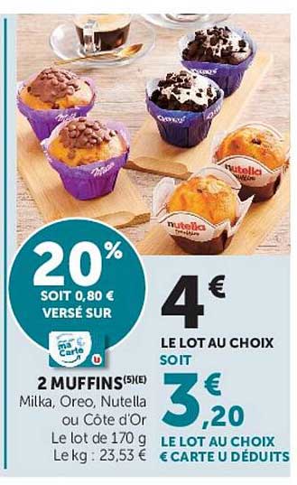 20% soit 0,80 € versé sur ma Carte U