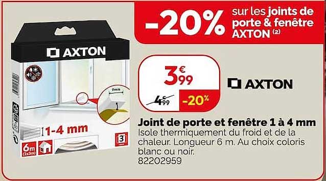 -20% sur les joints de porte & fenêtre AXTON