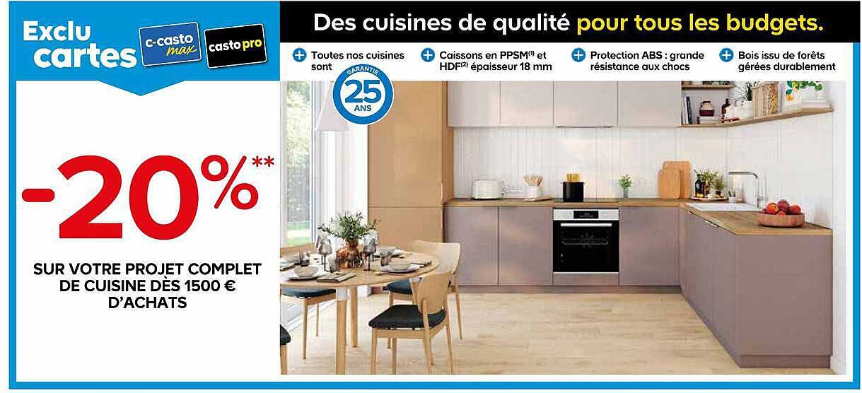 -20%** SUR VOTRE PROJET COMPLET DE CUISINE DÈS 1500 € D’ACHATS