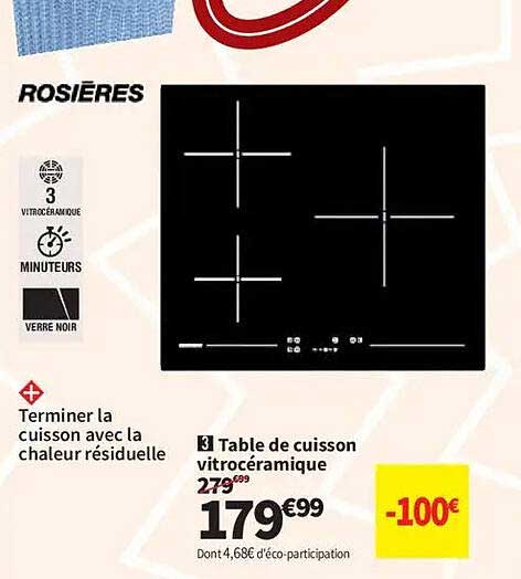 3 Table de cuisson vitrocéramique