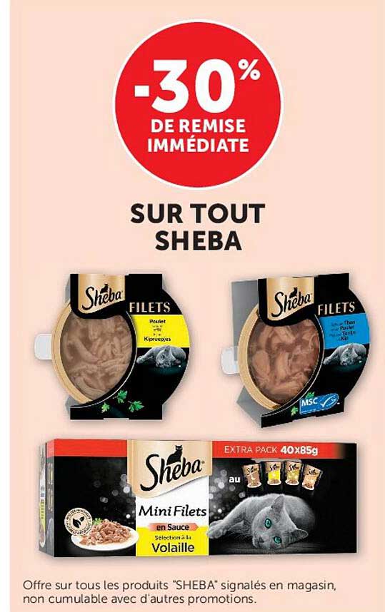 -30% DE REMISE IMMÉDIATE SUR TOUT SHEBA