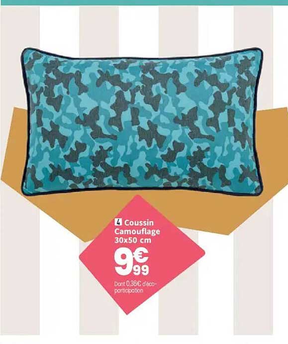 4 Coussin Camouflage 30x50 cm
