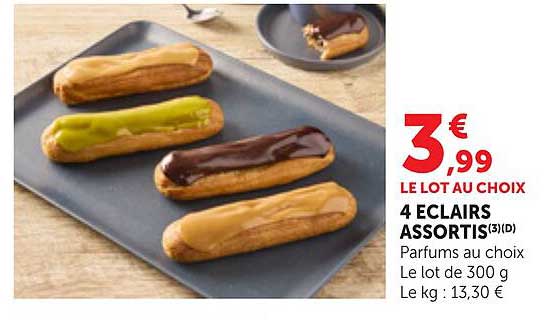4 ECLAIRS ASSORTIS