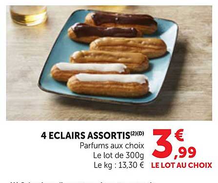 4 ECLAIRS ASSORTIS
