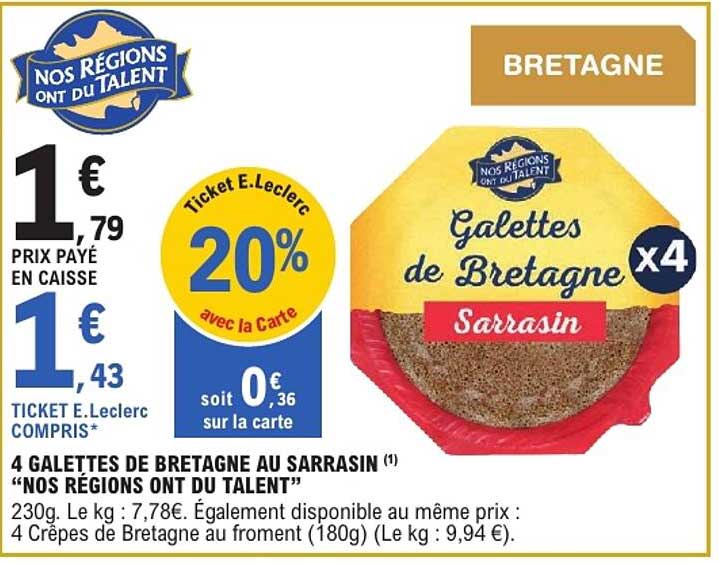 4 GALETTES DE BRETAGNE AU SARRASIN "NOS RÉGIONS ONT DU TALENT"