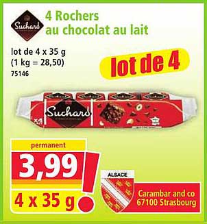 4 Rochers au chocolat au lait