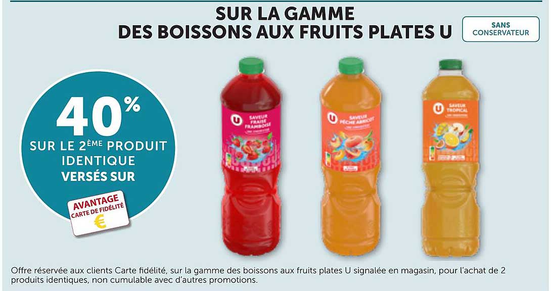 40% SUR LE 2ÈME PRODUIT IDENTIQUE VERSÉS SUR