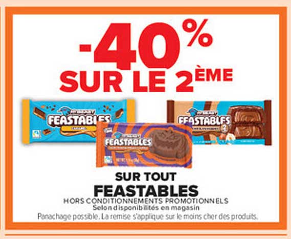 -40% SUR LE 2ÈME SUR TOUT FEASTABLES