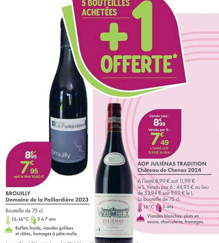 5 BOUTEILLES ACHETÉES +1 OFFERTE*