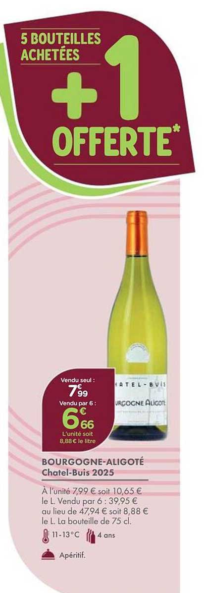 5 BOUTEILLES ACHETÉES + 1 OFFERTE*