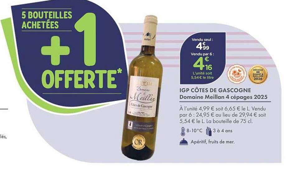 5 BOUTEILLES ACHETÉES +1 OFFERTE*