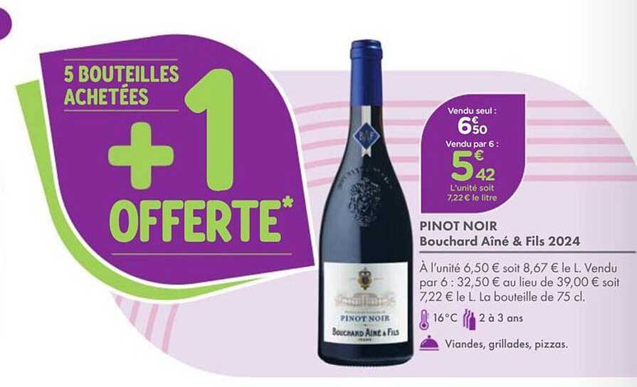 5 BOUTEILLES ACHETÉES + 1 OFFERTE*