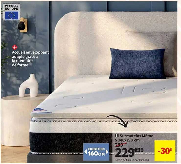 5 Surmatelas Mémo 5 140x190 cm