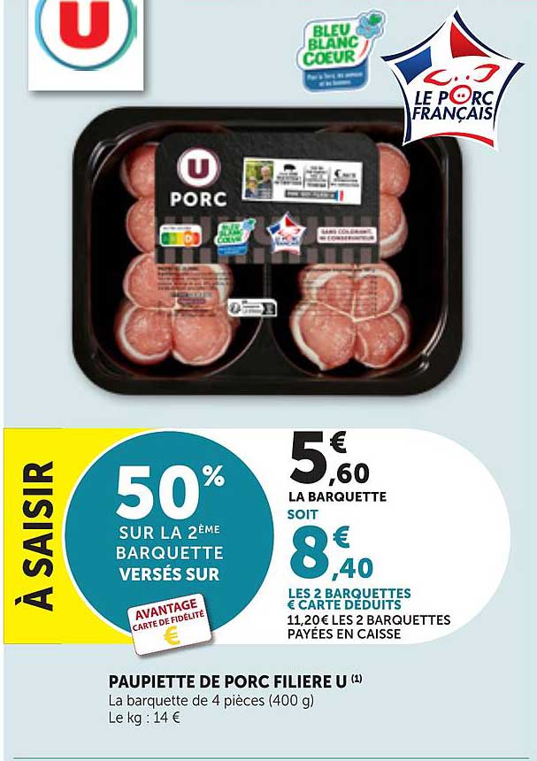 50% SUR LA 2ÈME BARQUETTE VERSE(S) SUR