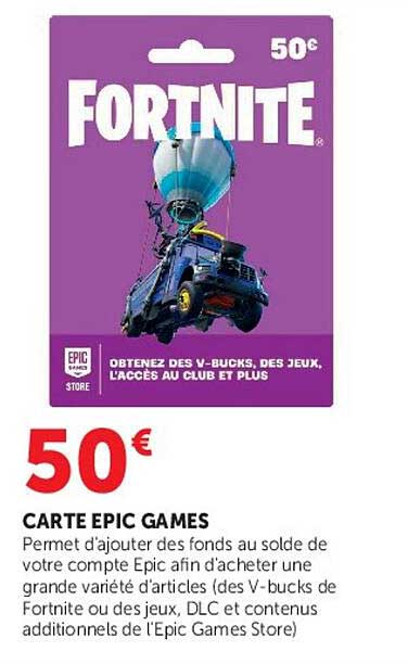 50€ CARTE EPIC GAMES